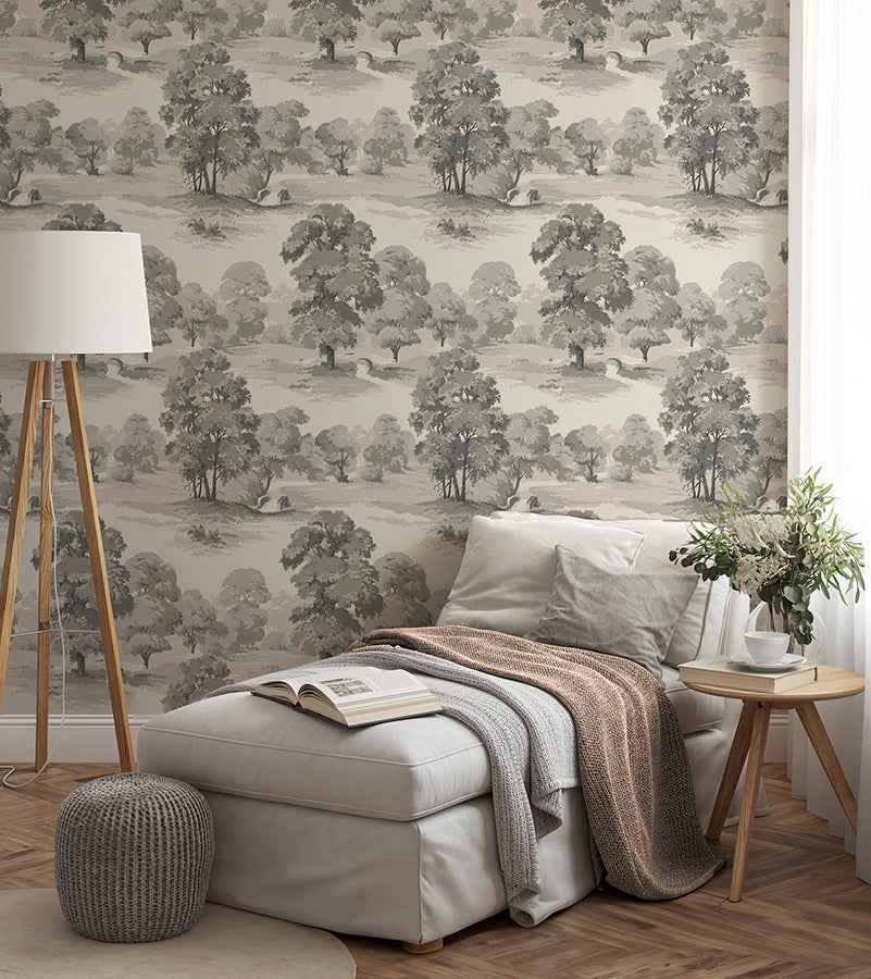 Sherwood Grey Glade Wallpaper - York Wallcoverings - 4164-M1831 - York Wallcoverings Wallpaper
