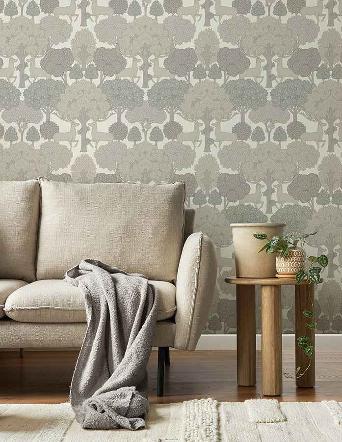 Forest of Arden Grey Deer Wallpaper - York Wallcoverings - 4164-M1853 - York Wallcoverings Wallpaper