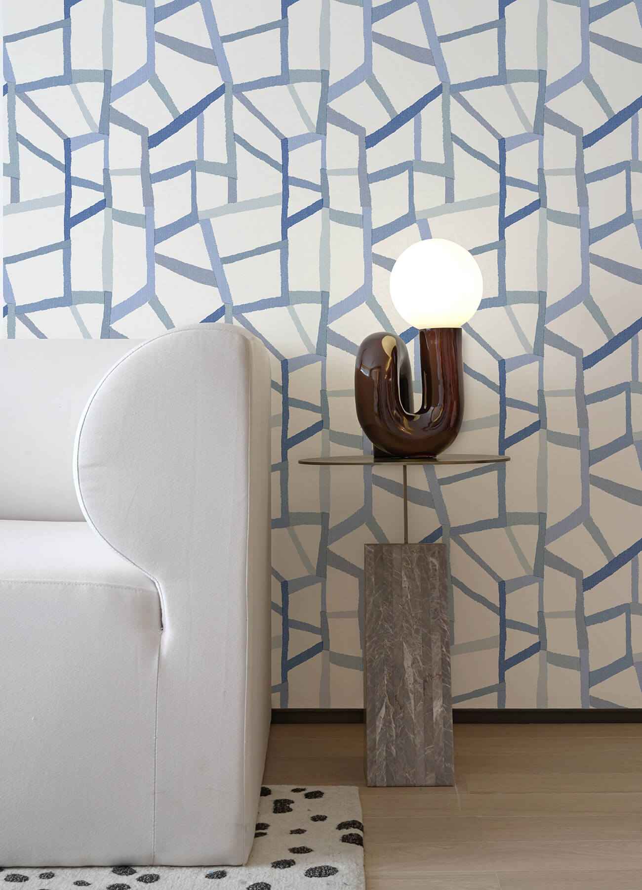 Tate Blue Geometric Linen Wallpaper - York Wallcoverings - 2903-25849 - York Wallcoverings Wallpaper