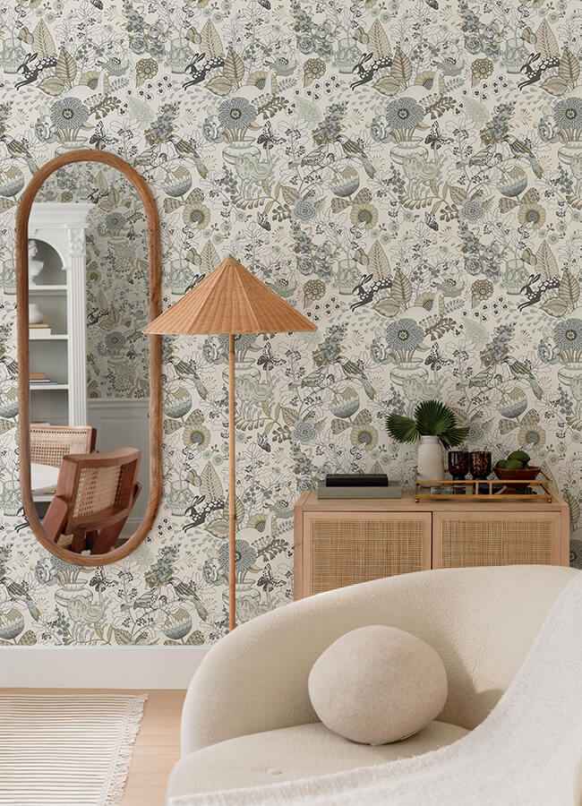 Whimsy Neutral Fauna Wallpaper - York Wallcoverings - 4135-12806 - York Wallcoverings Wallpaper