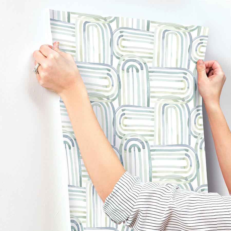 Lolly Teal Arches Wallpaper - York Wallcoverings - 4135-27270 - York Wallcoverings Wallpaper
