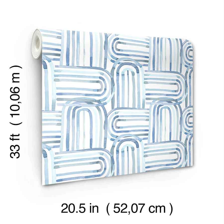 Lolly Blue Arches Wallpaper - York Wallcoverings - 4135-27273 - York Wallcoverings Wallpaper