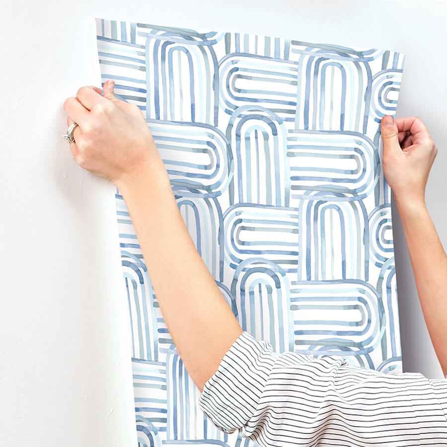 Lolly Blue Arches Wallpaper - York Wallcoverings - 4135-27273 - York Wallcoverings Wallpaper