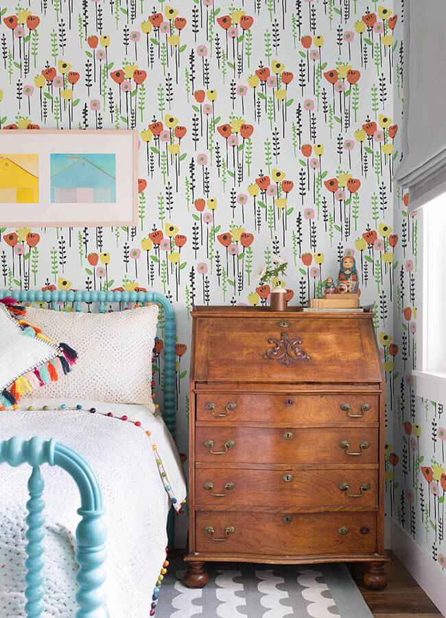 Mabel Yellow Floral Field Wallpaper - York Wallcoverings - 4135-27276 - York Wallcoverings Wallpaper