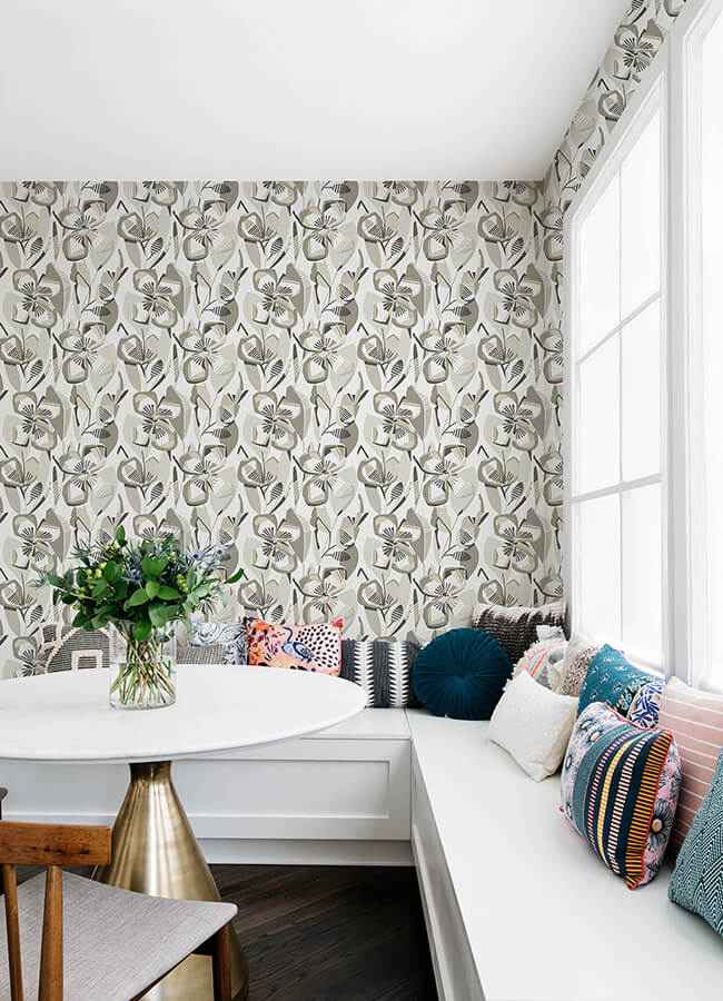 Nathalie Beige Abstract Blooms Wallpaper - York Wallcoverings - 4135-27280 - York Wallcoverings Wallpaper