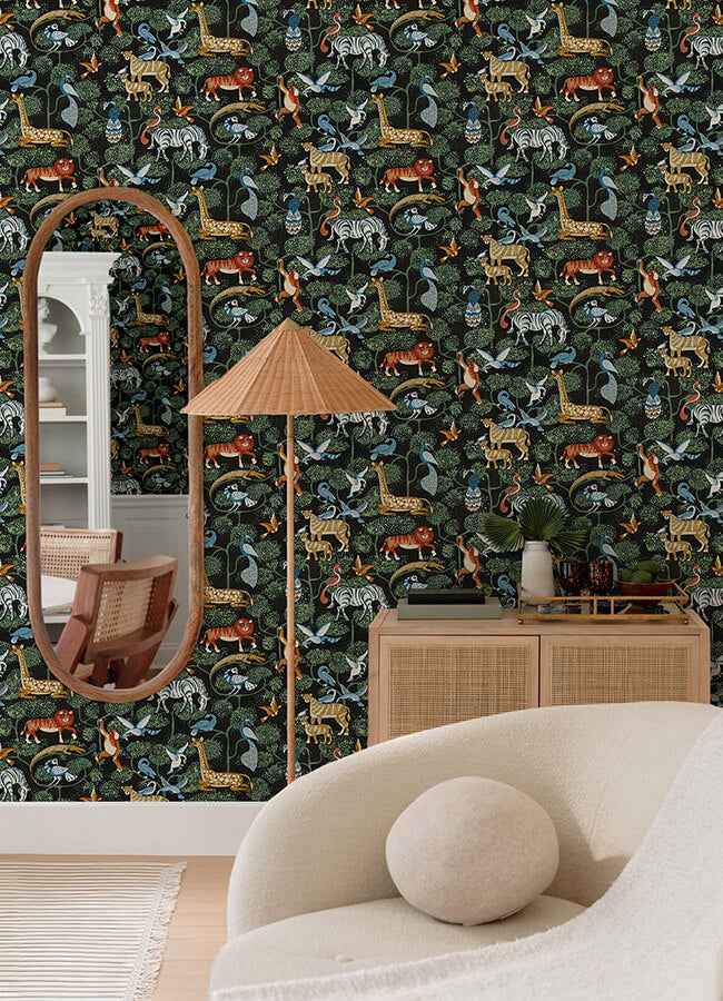 Rigby Multicolor Jungle Animals Wallpaper - York Wallcoverings - 4135-27284 - York Wallcoverings Wallpaper