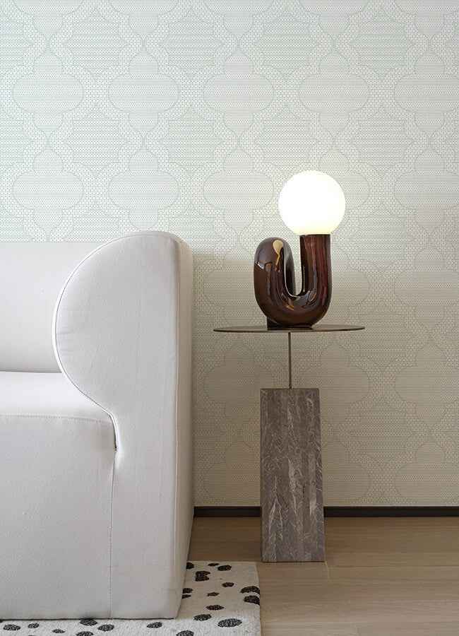 Ernest Turquoise Quilted Quatrefoil Wallpaper - York Wallcoverings - 4135-27288 - York Wallcoverings Wallpaper