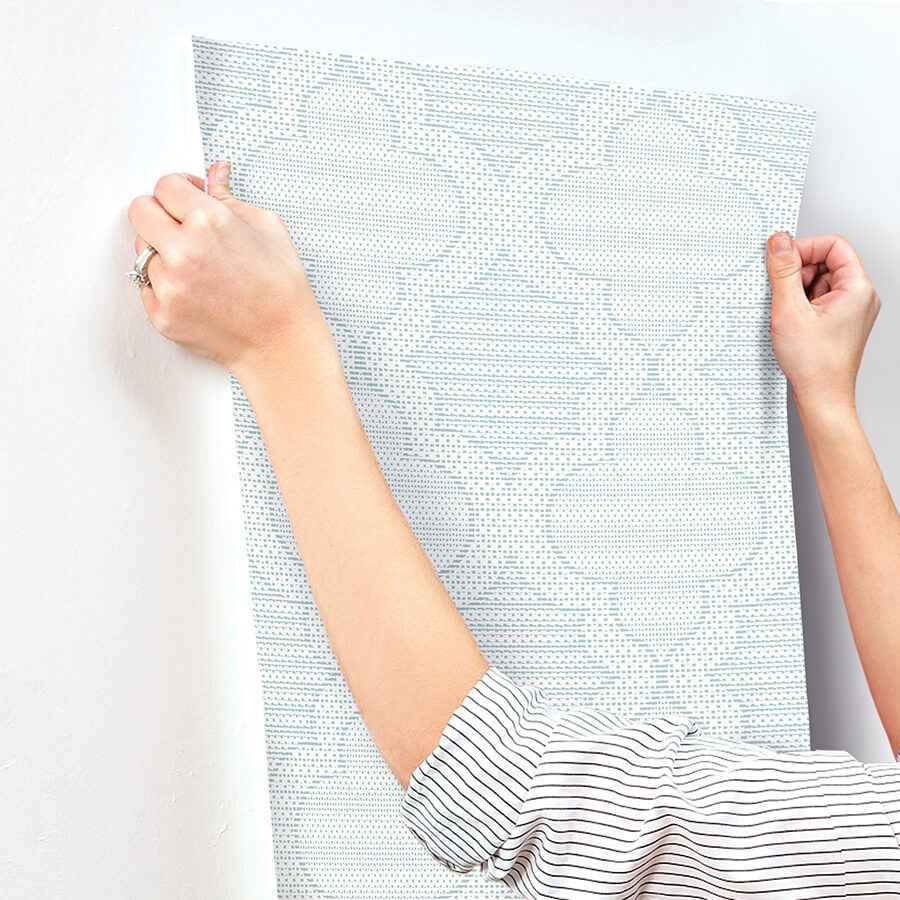 Ernest Blue Quilted Quatrefoil Wallpaper - York Wallcoverings - 4135-27289 - York Wallcoverings Wallpaper