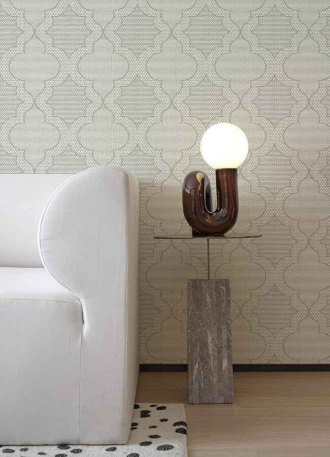 Ernest Charcoal Quilted Quatrefoil Wallpaper - York Wallcoverings - 4135-27290 - York Wallcoverings Wallpaper