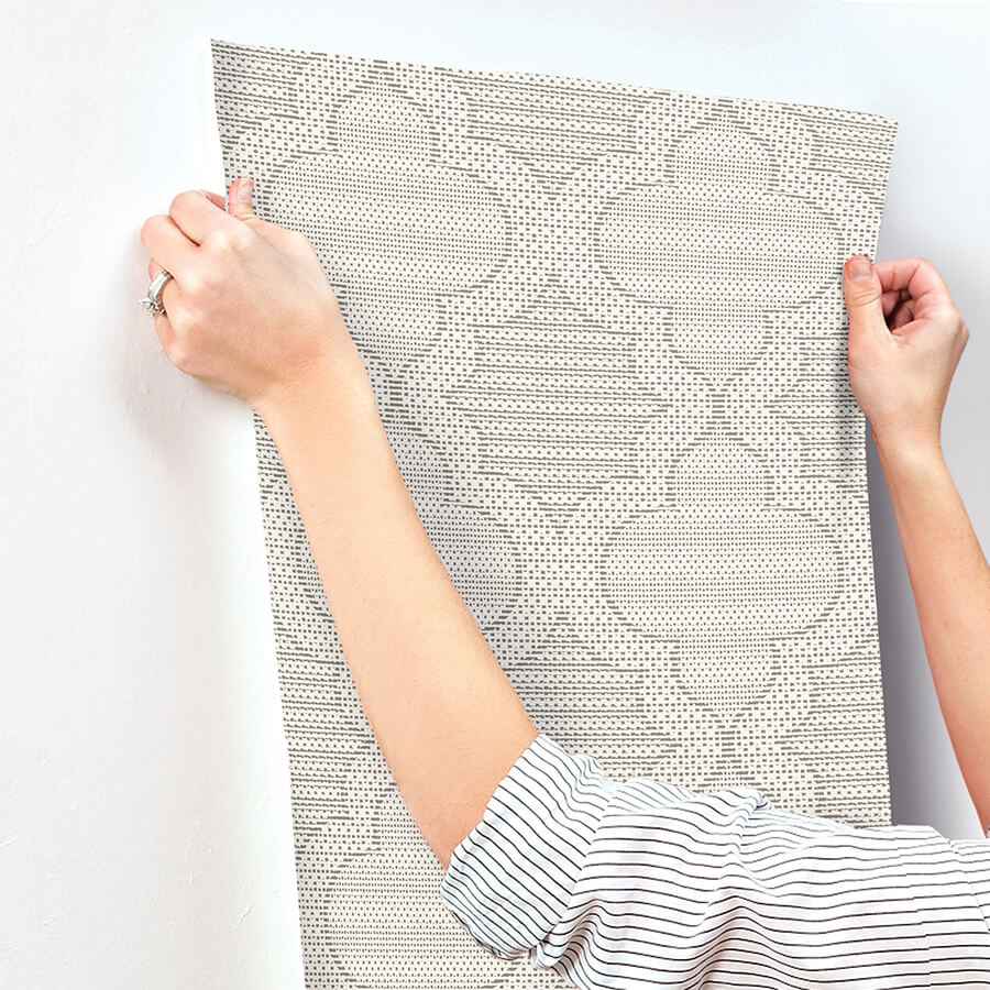 Ernest Charcoal Quilted Quatrefoil Wallpaper - York Wallcoverings - 4135-27290 - York Wallcoverings Wallpaper