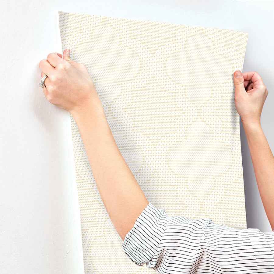Ernest Yellow Quilted Quatrefoil Wallpaper - York Wallcoverings - 4135-27292 - York Wallcoverings Wallpaper