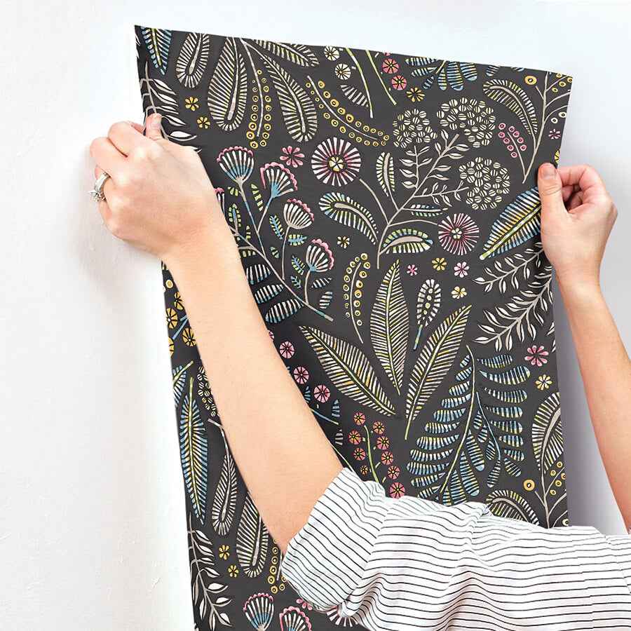 Briar Charcoal Floral Wallpaper - York Wallcoverings - 4135-27294 - York Wallcoverings Wallpaper