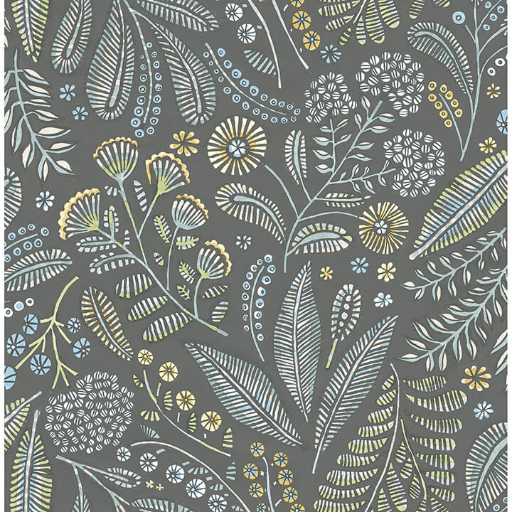 briar-grey-floral-wallpaper-york-wallcoverings-4135-27297 - York Wallcoverings Wallpaper