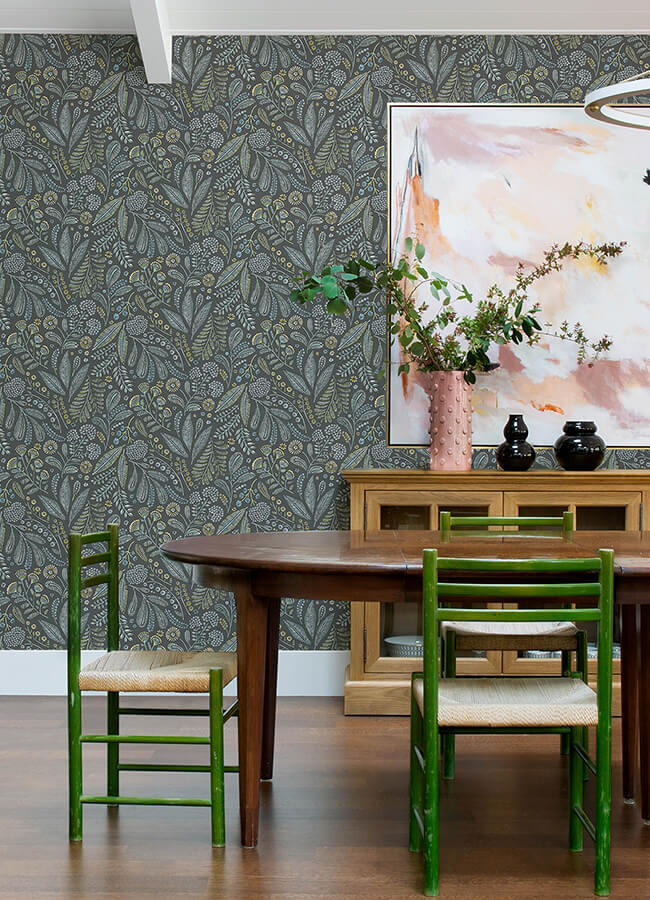 Briar Grey Floral Wallpaper - York Wallcoverings - 4135-27297 - York Wallcoverings Wallpaper