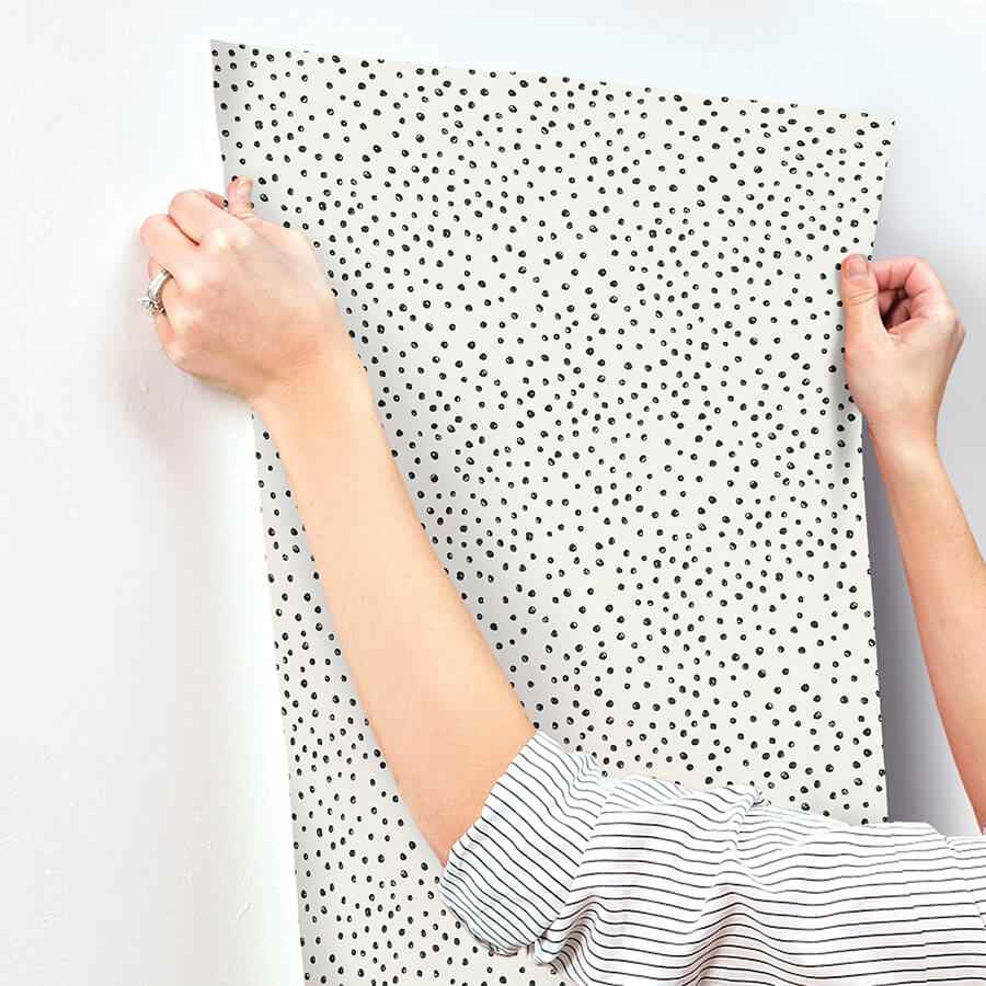 Cassie Black Petite Polka Wallpaper - York Wallcoverings - 4135-27302 - York Wallcoverings Wallpaper