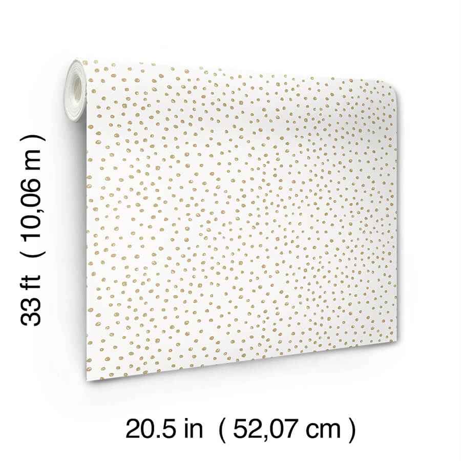 Cassie White Petite Polka Wallpaper - York Wallcoverings - 4135-27303 - York Wallcoverings Wallpaper