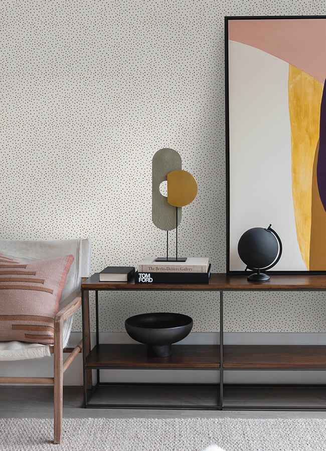 Cassie White Petite Polka Wallpaper - York Wallcoverings - 4135-27303