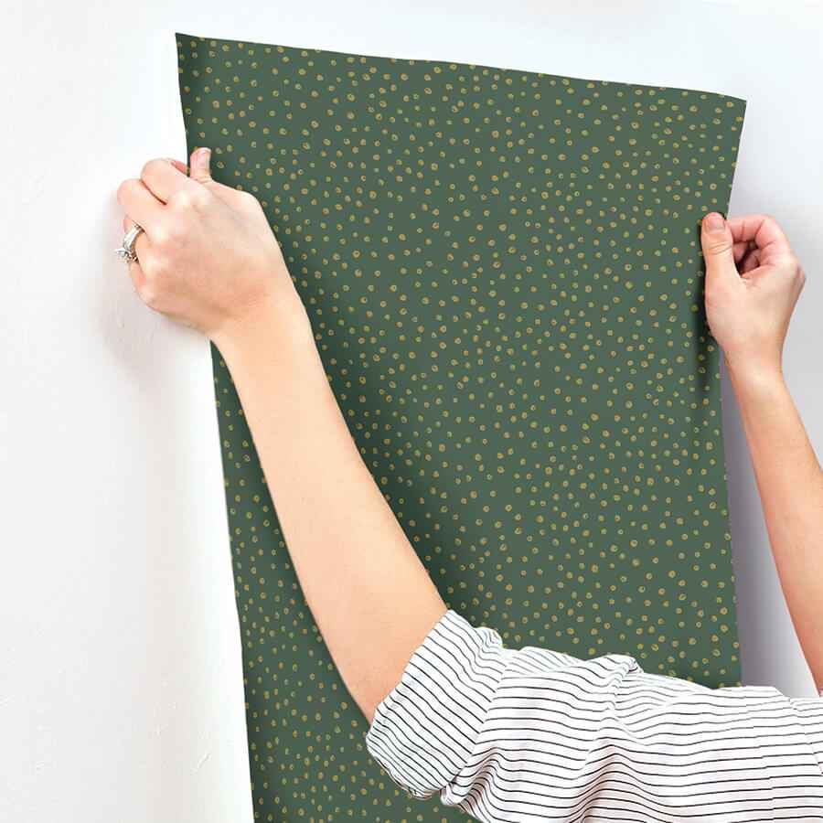 Cassie Green Petite Polka Wallpaper - York Wallcoverings - 4135-27304 - York Wallcoverings Wallpaper