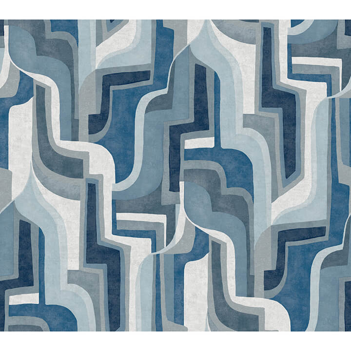 tulum-blue-surreal-shapes-wallpaper-york-wallcoverings-4135-72700 - York Wallcoverings Wallpaper