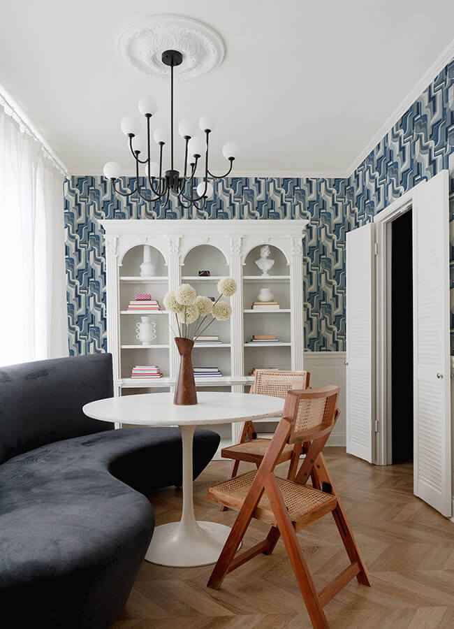 Tulum Blue Surreal Shapes Wallpaper - York Wallcoverings - 4135-72700 - York Wallcoverings Wallpaper