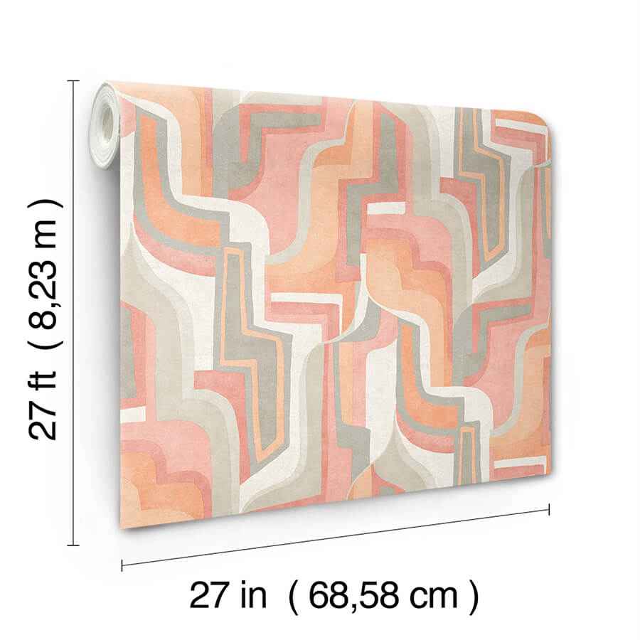 Tulum Coral Surreal Shapes Wallpaper - York Wallcoverings - 4135-72701 - York Wallcoverings Wallpaper
