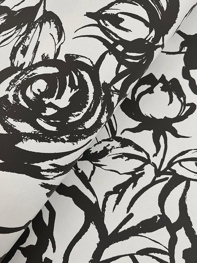 Nelda Black Rose Wallpaper - York Wallcoverings - 4135-72707 - York Wallcoverings Wallpaper