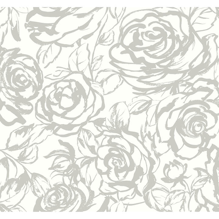 nelda-silver-rose-wallpaper-york-wallcoverings-4135-72709 - York Wallcoverings Wallpaper