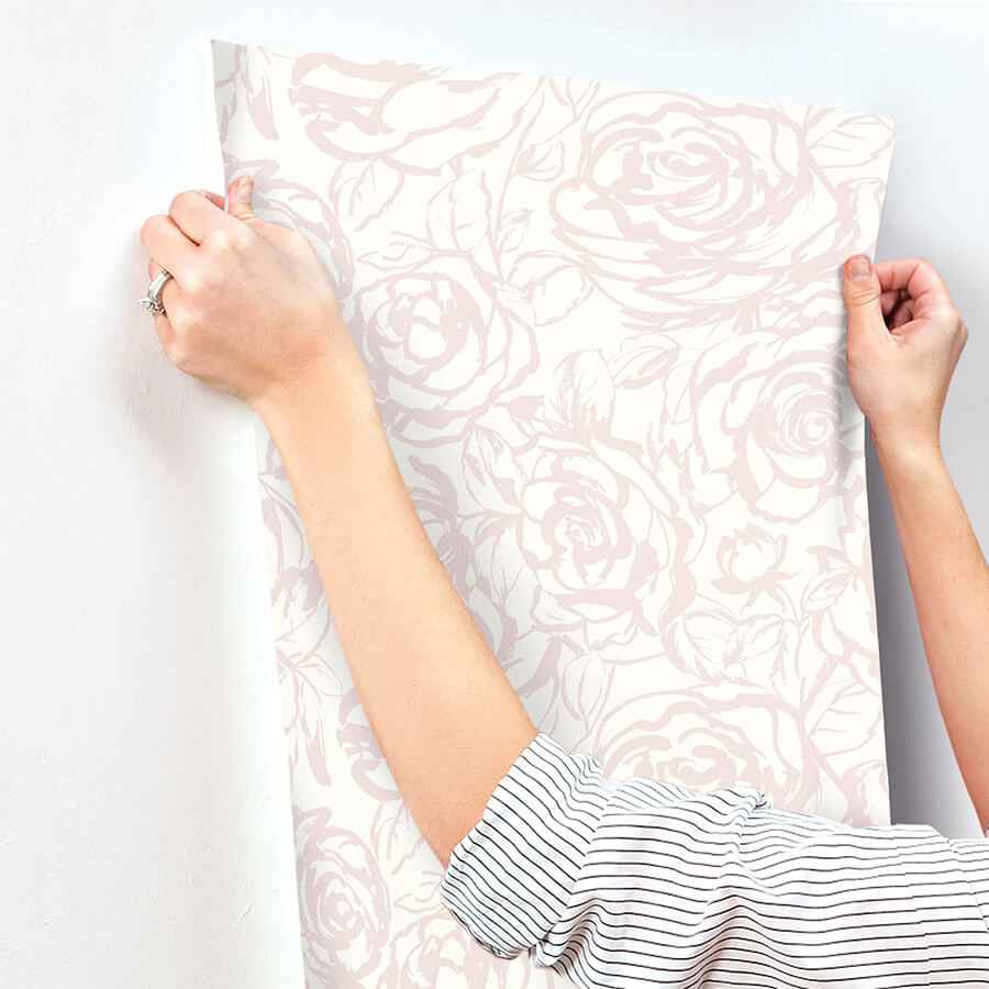 Nelda Light Pink Rose Wallpaper - York Wallcoverings - 4135-72710 - York Wallcoverings Wallpaper