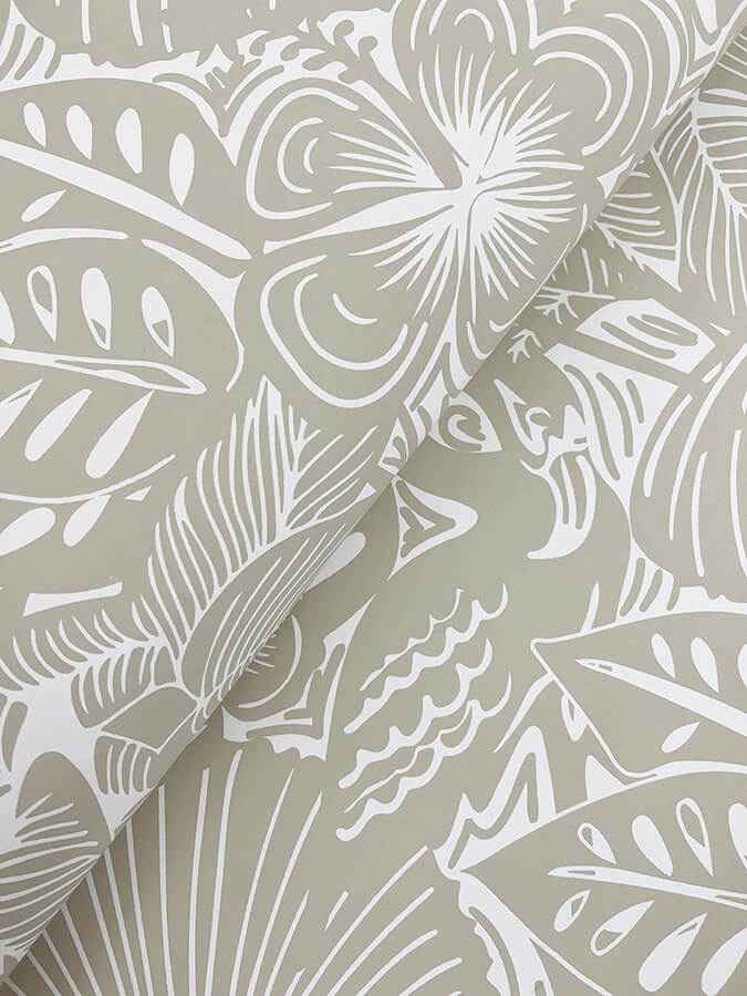 Idalia Beige Floral Flamingo Wallpaper - York Wallcoverings - 4135-72713 - York Wallcoverings Wallpaper