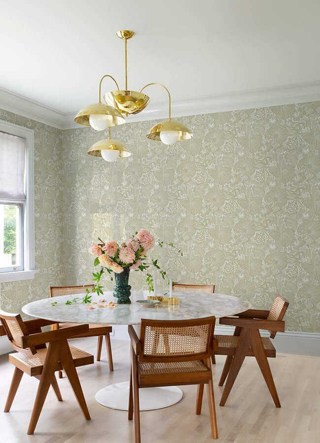 idalia-beige-floral-flamingo-wallpaper-york-wallcoverings-4135-72713 - York Wallcoverings Wallpaper