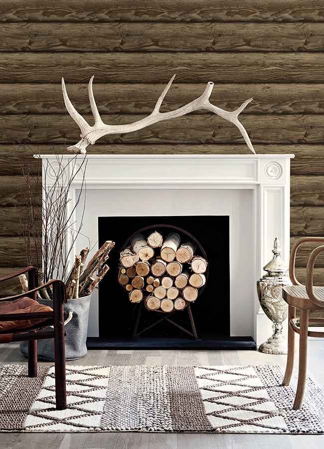 Bunkhouse Mahogany Wallpaper - York Wallcoverings - 4142-72616 - York Wallcoverings Wallpaper