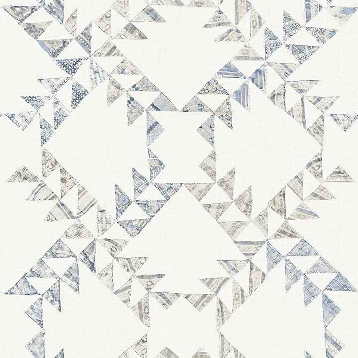 Scrap Quilt Denim Wallpaper - York Wallcoverings - 4142-72628 - York Wallcoverings Wallpaper