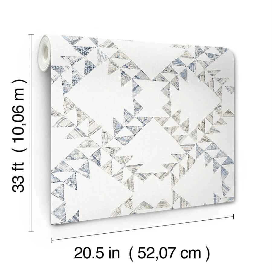 Scrap Quilt Denim Wallpaper - York Wallcoverings - 4142-72628 - York Wallcoverings Wallpaper