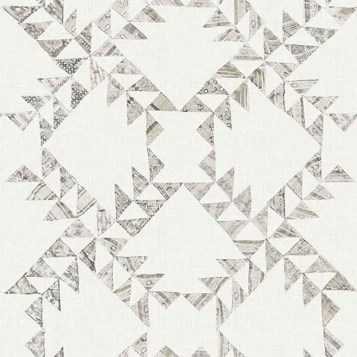Scrap Quilt Grey Wallpaper - York Wallcoverings - 4142-72630