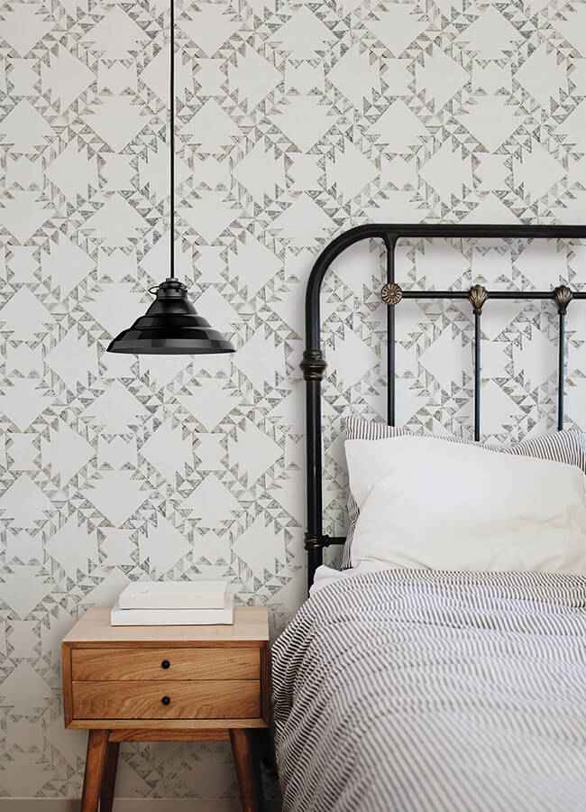 Scrap Quilt Grey Wallpaper - York Wallcoverings - 4142-72630 - York Wallcoverings Wallpaper