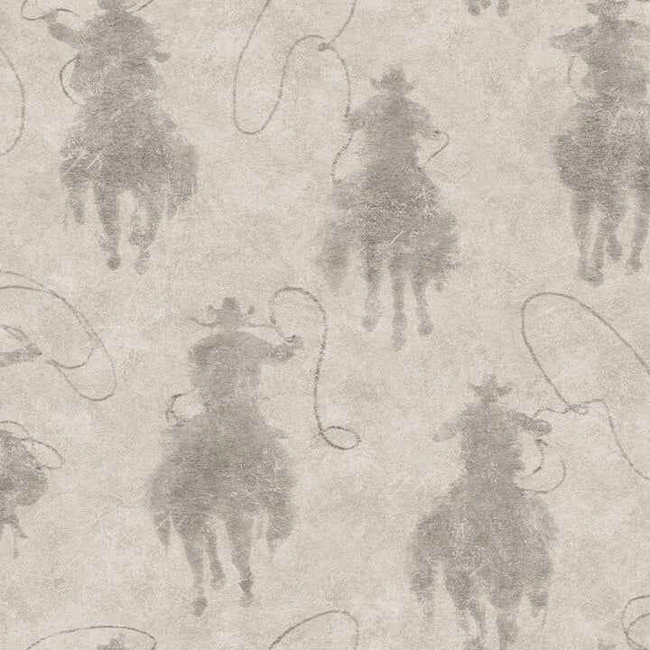Stockman Silhouette Grey Wallpaper - York Wallcoverings - 4142-72639