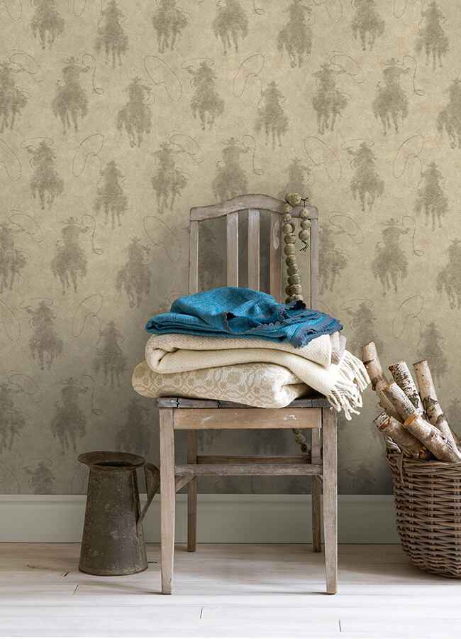 Stockman Silhouette Khaki Wallpaper - York Wallcoverings - 4142-72640 - York Wallcoverings Wallpaper
