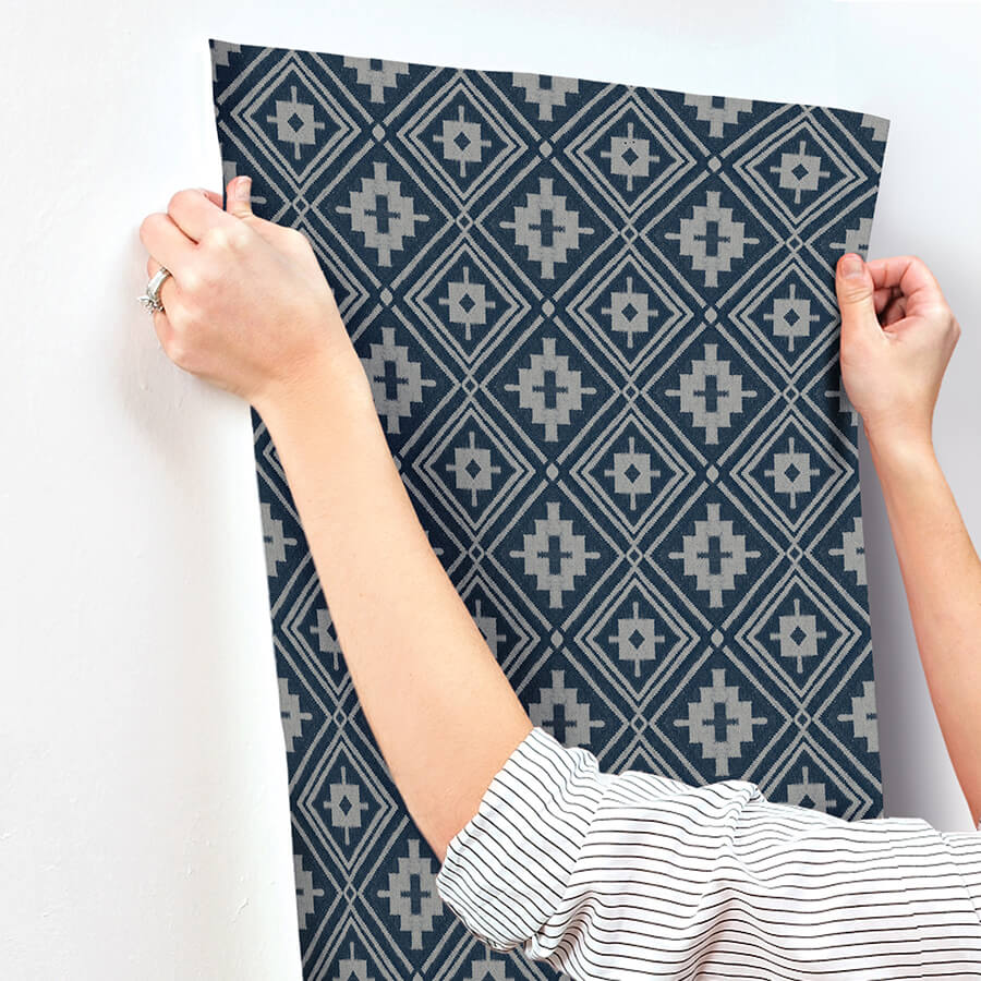 camp-blanket-dark-blue-wallpaper-york-wallcoverings-4142-72657 - York Wallcoverings Wallpaper