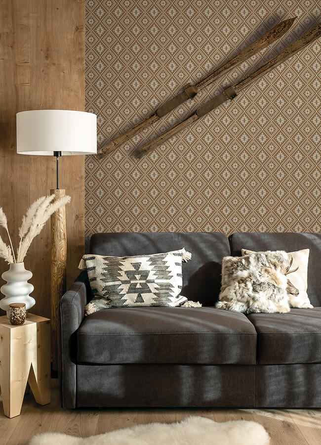Camp Blanket Chestnut Wallpaper - York Wallcoverings - 4142-72660 - York Wallcoverings Wallpaper