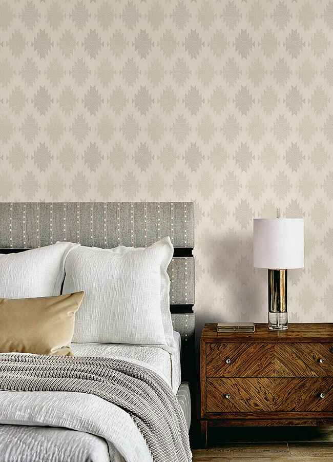 Stitched Heirloom Moss Wallpaper - York Wallcoverings - 4142-72665 - York Wallcoverings Wallpaper