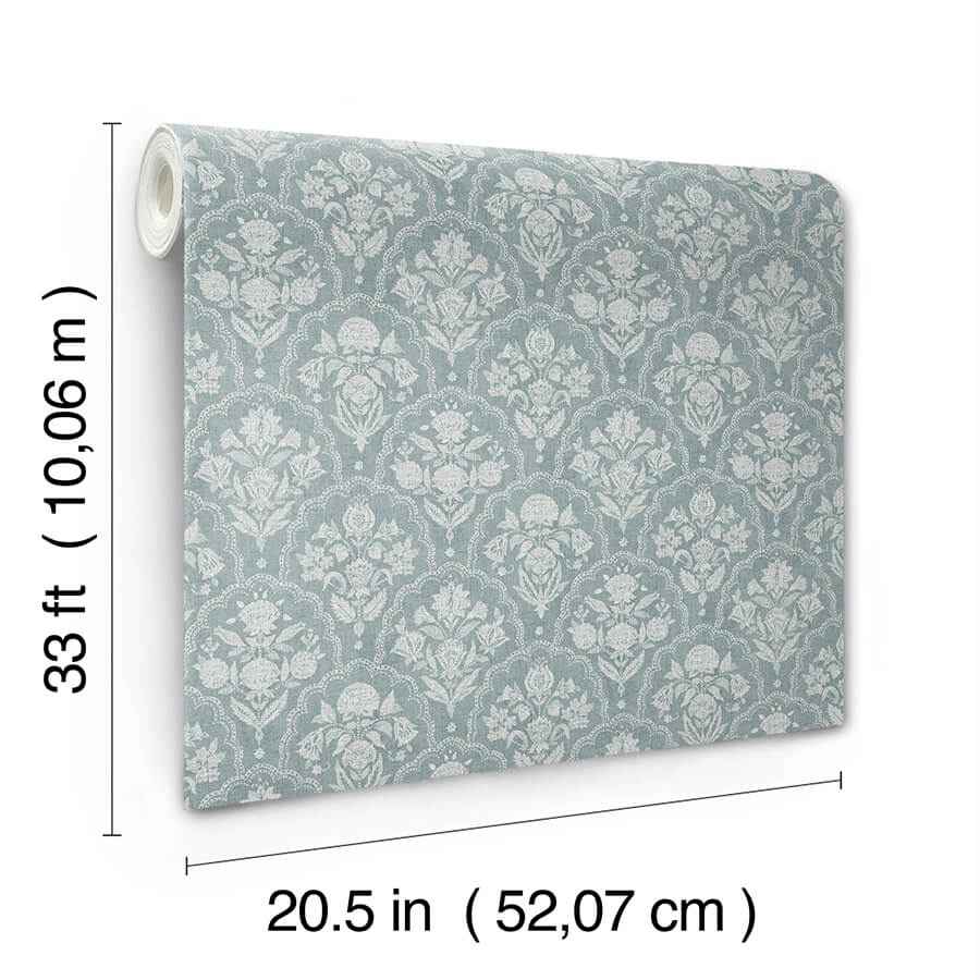 Frances Blue Fishscale Wallpaper - York Wallcoverings - AST6351 - York Wallcoverings Wallpaper