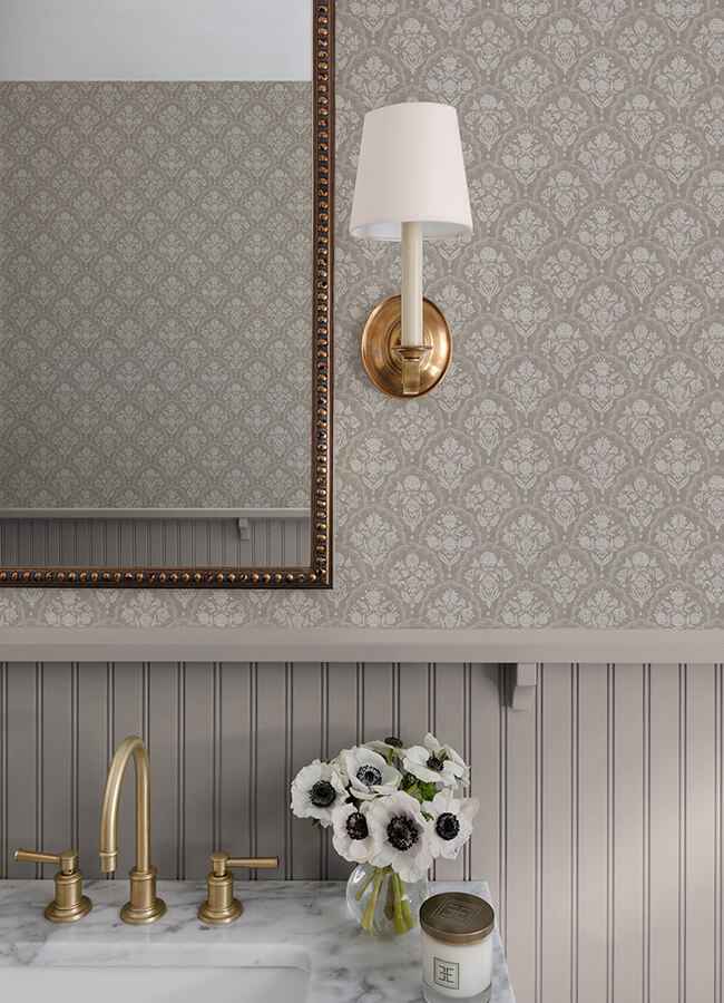 Frances Taupe Fishscale Wallpaper - York Wallcoverings - AST6352 - York Wallcoverings Wallpaper