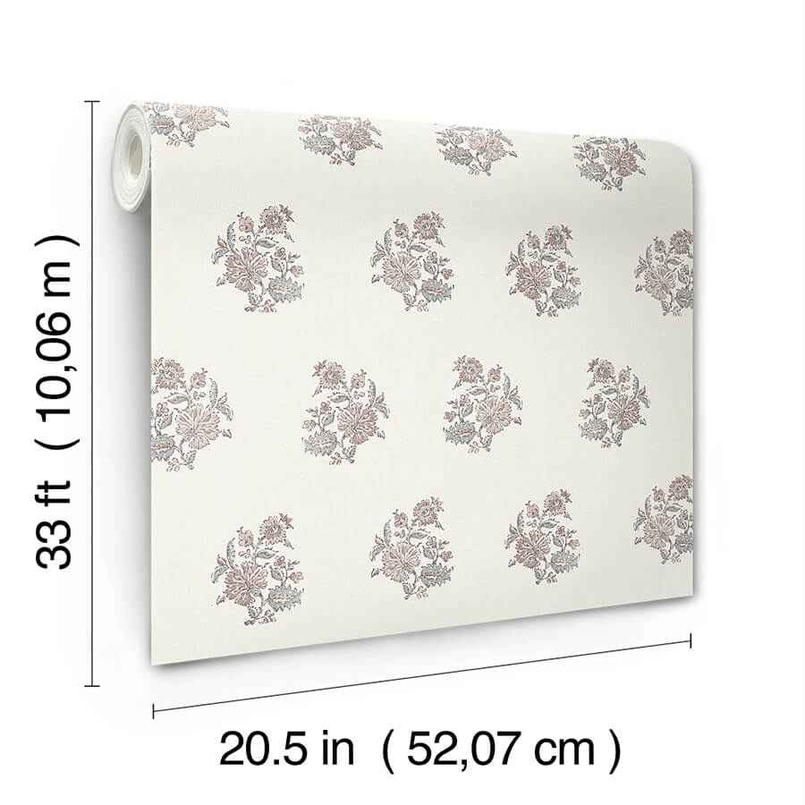Overbrook Plum Bouquet Toss Wallpaper - York Wallcoverings - AST6358 - York Wallcoverings Wallpaper