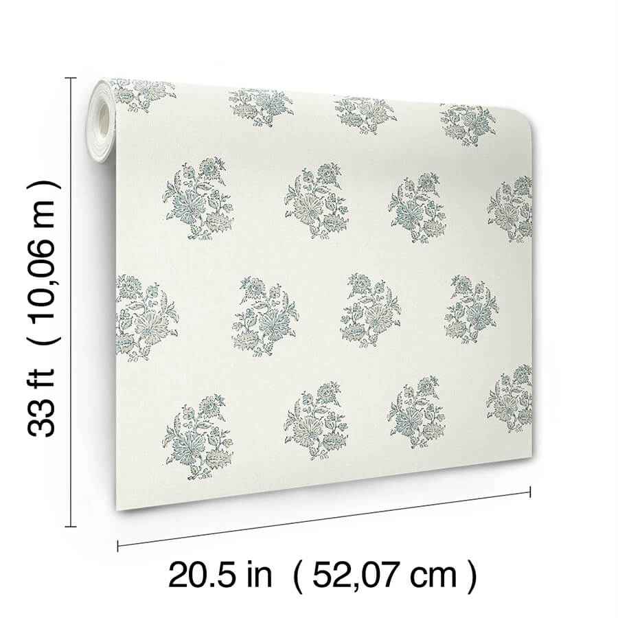 Overbrook Sage Bouquet Toss Wallpaper - York Wallcoverings - AST6359 - York Wallcoverings Wallpaper