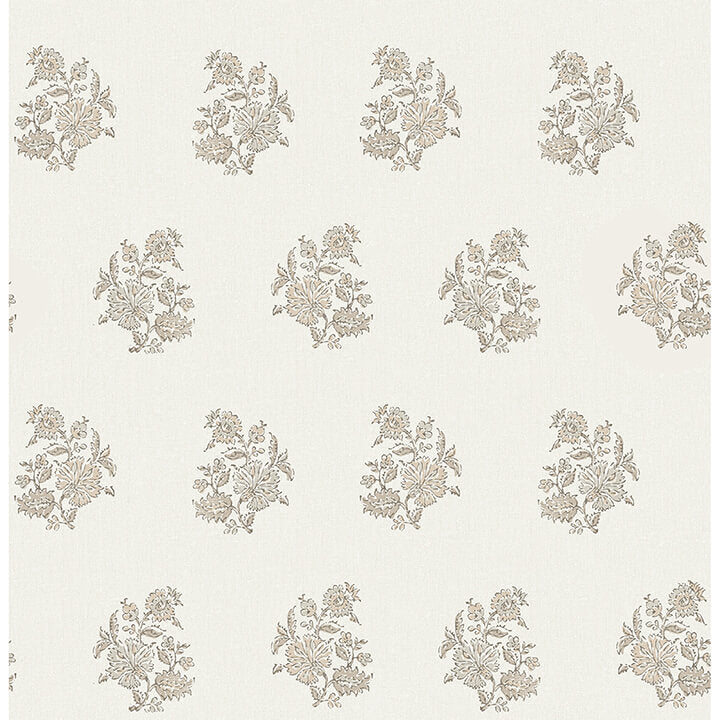 overbrook-taupe-bouquet-toss-wallpaper-york-wallcoverings-ast6360 - York Wallcoverings Wallpaper