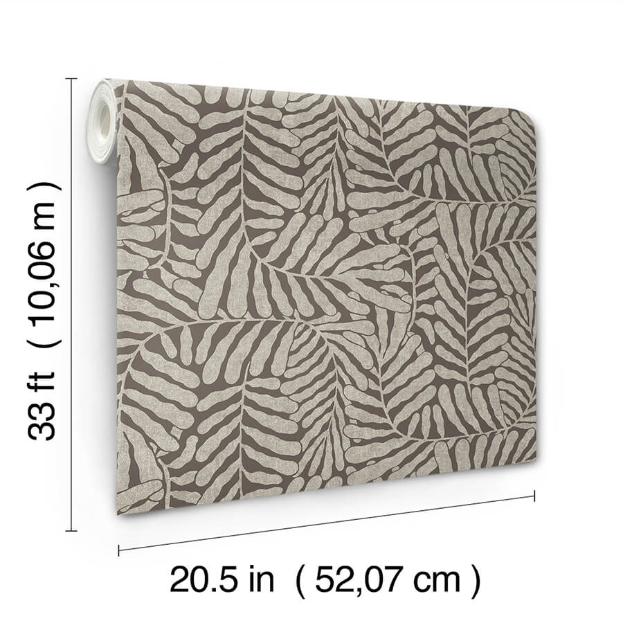 gabriel-espresso-fern-wallpaper-york-wallcoverings-4155-27313 - York Wallcoverings Wallpaper