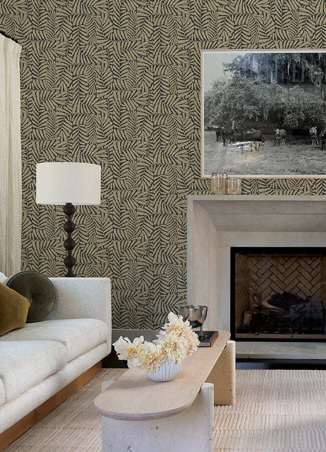 gabriel-bronze-fern-wallpaper-york-wallcoverings-4155-27315 - York Wallcoverings Wallpaper