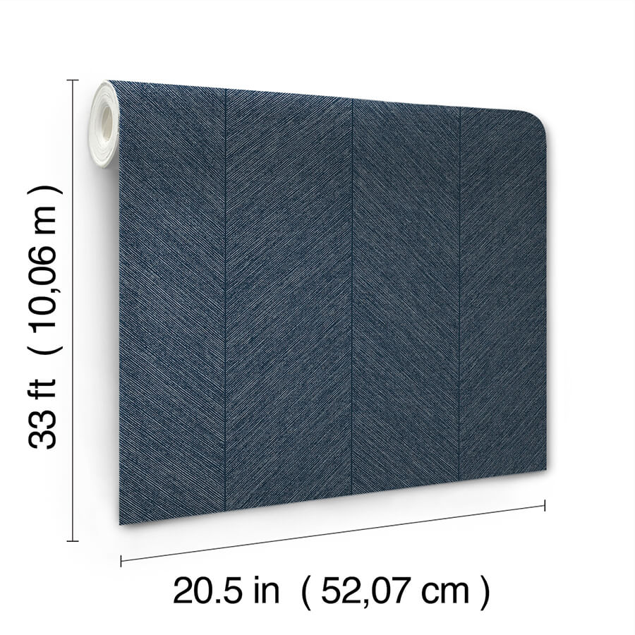 kallam-indigo-chevron-wallpaper-york-wallcoverings-4155-27323 - York Wallcoverings Wallpaper