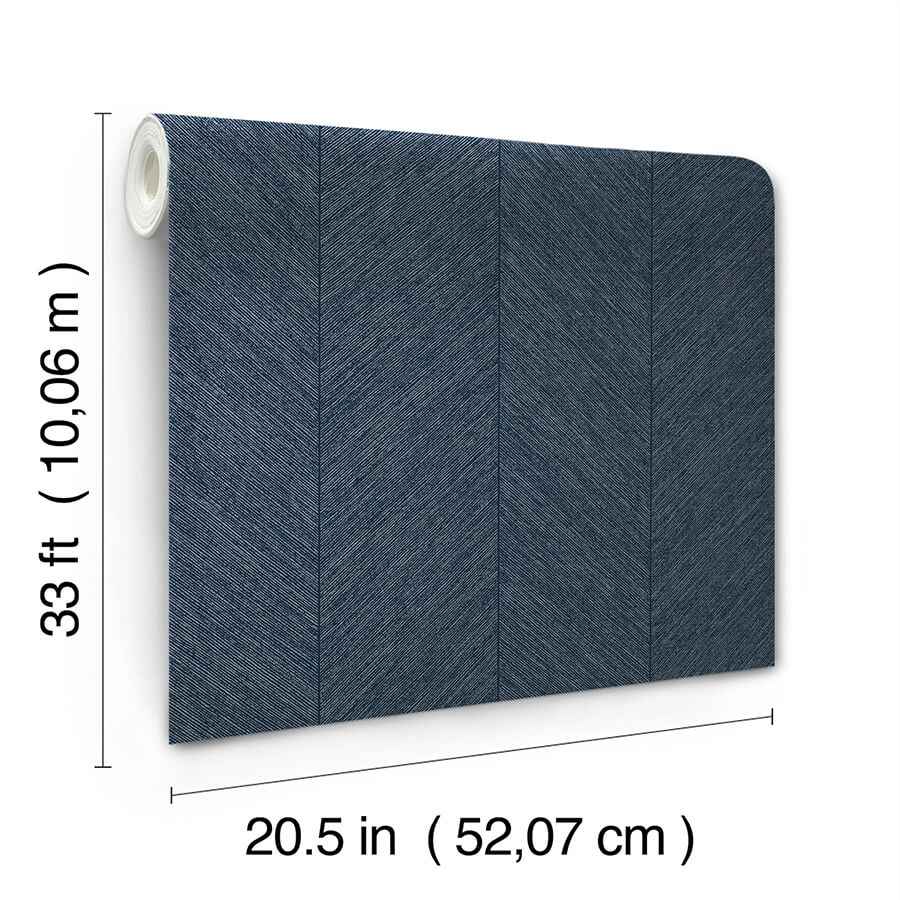 Kallam Indigo Chevron Wallpaper - York Wallcoverings - 4155-27323 - York Wallcoverings Wallpaper
