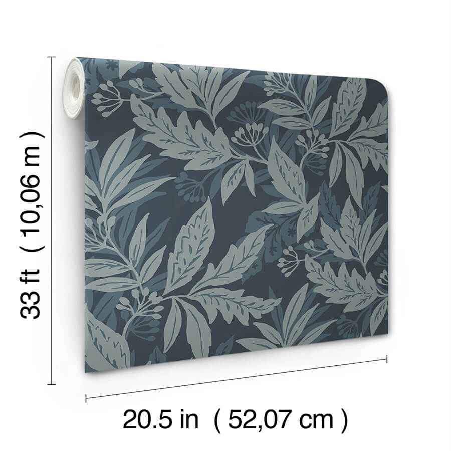 Anita Teal Woodland Floral Wallpaper - York Wallcoverings - 4155-27325 - York Wallcoverings Wallpaper